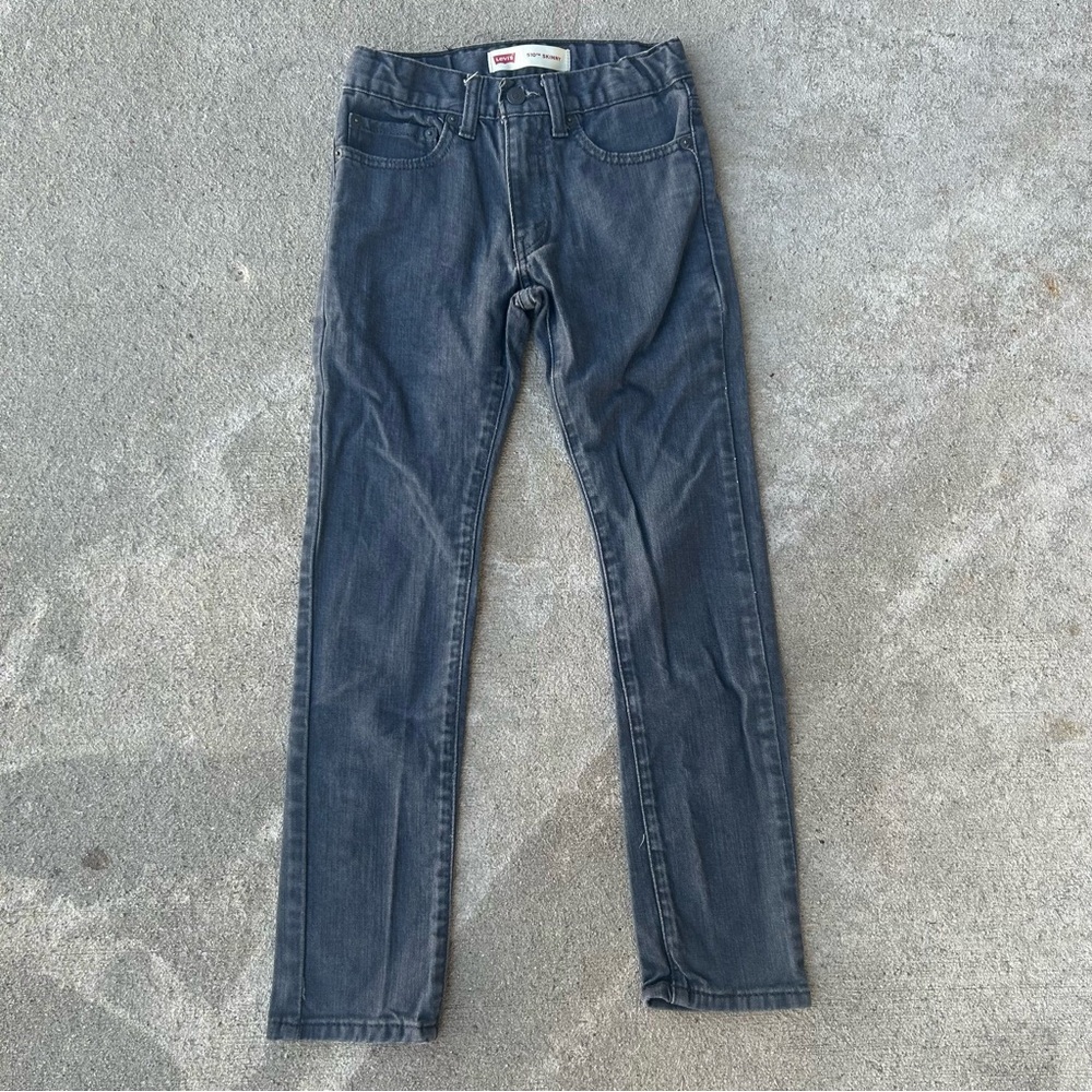 Levi’s 510 Skinny Jeans Boys Size 12 Regular W26 L26 Gray Stretch Denim Slim Fit